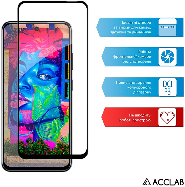 Фото - Защитное стекло для смартфона ACCLAB 9H for Infinix Smart 9 / Hot 50 І / Hot 50 5G Black (1283126599293)