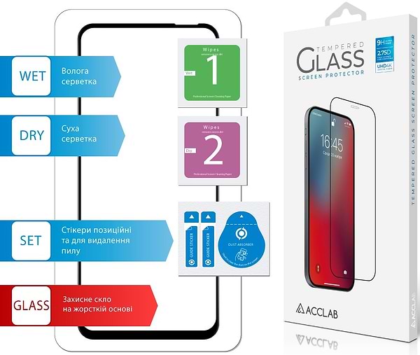 Фото - Защитное стекло для смартфона ACCLAB 9H for Infinix Smart 9 / Hot 50 І / Hot 50 5G Black (1283126599293)