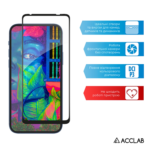 Фото - Захисне скло для смартфону ACCLAB Full Glue for MOTO E20 Black (1283126521232)