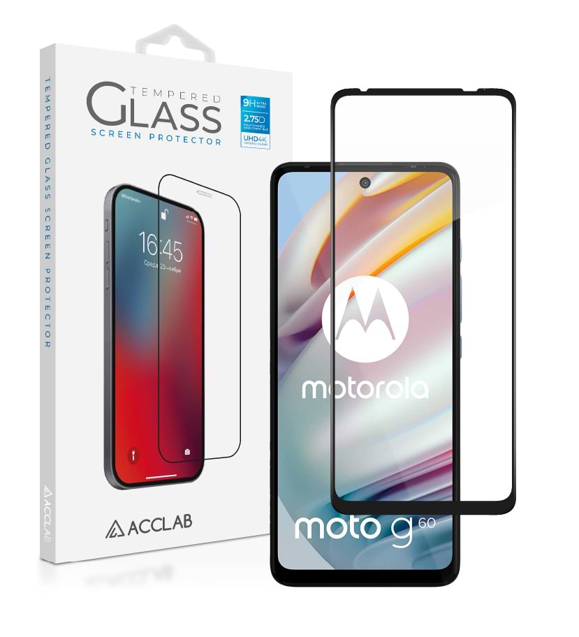 Защитное стекло для смартфона ACCLAB Full Glue for MOTO G60 Black (1283126521102)