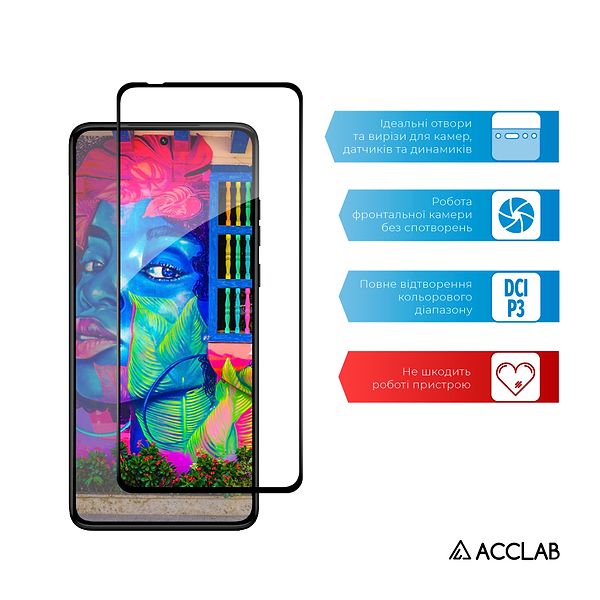 Фото - Захисне скло для смартфону ACCLAB Full Glue for Moto G84 (1283126582332)