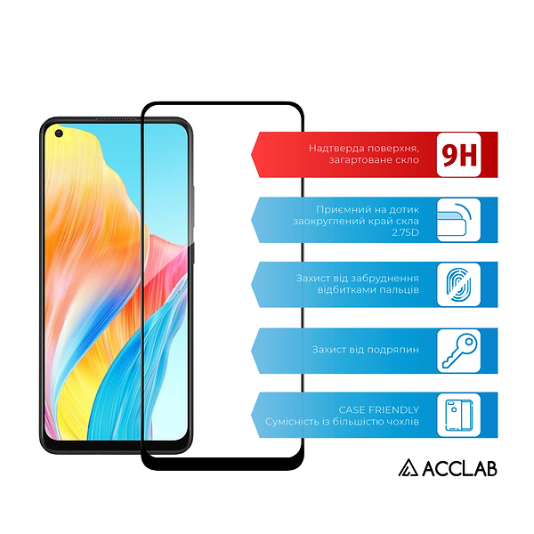Фото - Захисне скло для смартфону ACCLAB Full Glue for Oppo A78 4G (1283126582882)