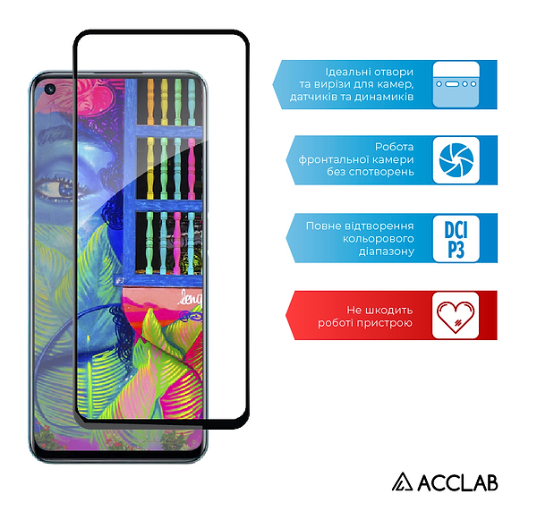 Фото - Захисне скло для смартфону ACCLAB Full Glue for Realme 9i Black (1283126531156)