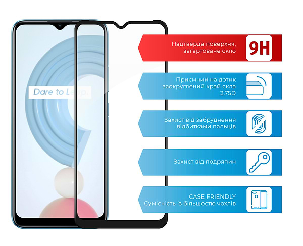 Фото - Защитное стекло для смартфона ACCLAB Full Glue for Realme C21 Black (1283126518386)