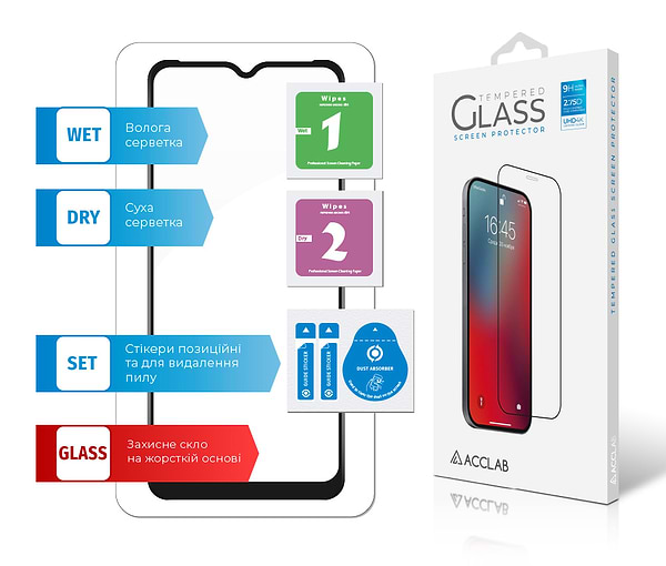 Фото - Защитное стекло для смартфона ACCLAB Full Glue for Realme C21 Black (1283126518386)