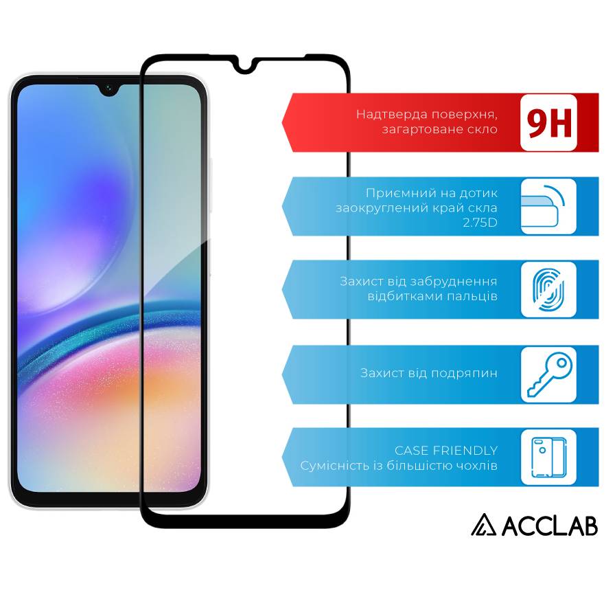 Фото - Захисне скло для смартфону ACCLAB Full Glue for Samsung A05S (1283126581908)