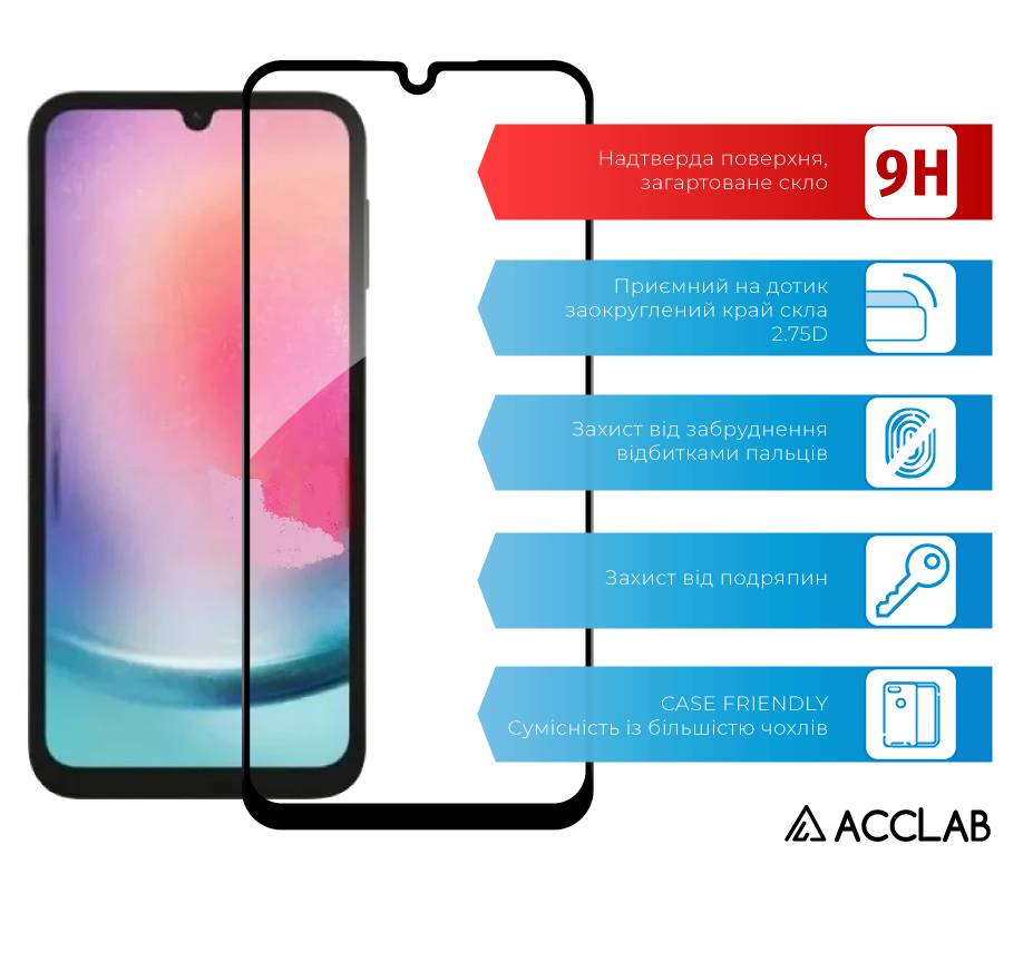 Фото - Захисне скло для смартфону ACCLAB Full Glue for Samsung A24 (1283126573682)