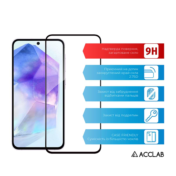 Фото - Захисне скло для смартфону ACCLAB Full Glue for Samsung A55 (1283126588839)
