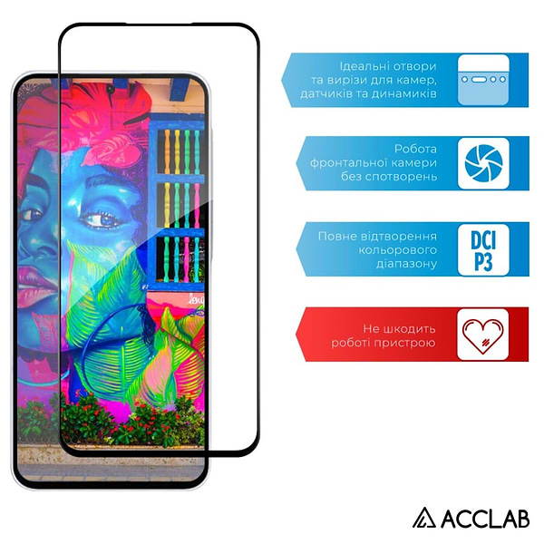 Фото - Захисне скло для смартфону ACCLAB Full Glue for Samsung A56 Black (1283126613029)