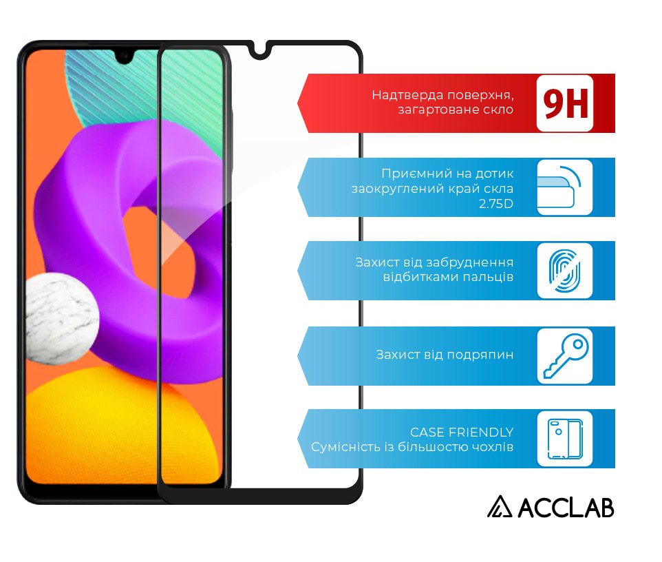 Фото - Захисне скло для смартфона ACCLAB Full Glue for Samsung M22 (1283126517518)