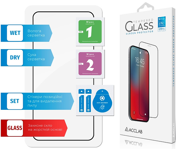 Фото - Защитное стекло для смартфона ACCLAB 9H for Samsung Galaxy S24 Plus Black (1283126591907)