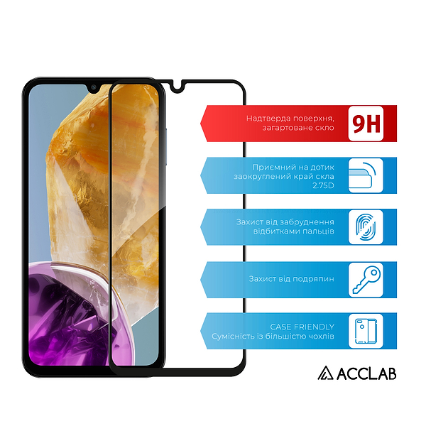 Фото - Захисне скло для смартфону ACCLAB Full Glue for Samsung M15 Black (1283126591709)