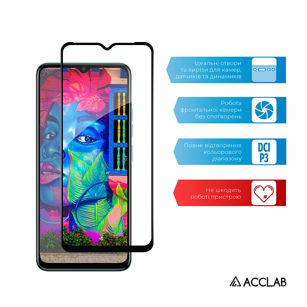 Фото - Защитное стекло для смартфона ACCLAB Full Glue for Tecno Spark Go 2023 (1283126564819)