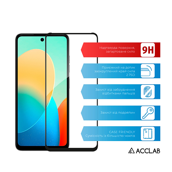 Фото - Захисне скло для смартфону ACCLAB Full Glue for Tecno Spark Go 2024 Black (1283126589096)