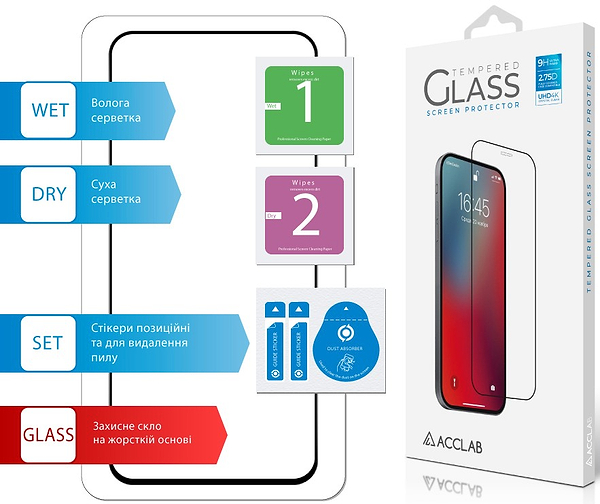 Фото - Захисне скло для смартфону ACCLAB 9H for Xiaomi 15 Black (1283126607387)