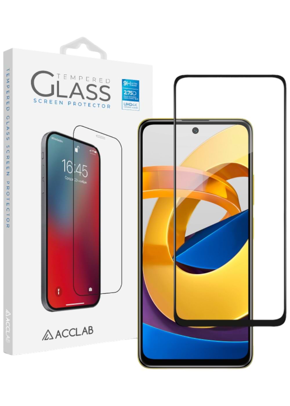 Захисне скло для смартфону ACCLAB Full Glue for Xiaomi Poco M4 Pro 5G Black (1283126518959) - Фото 1