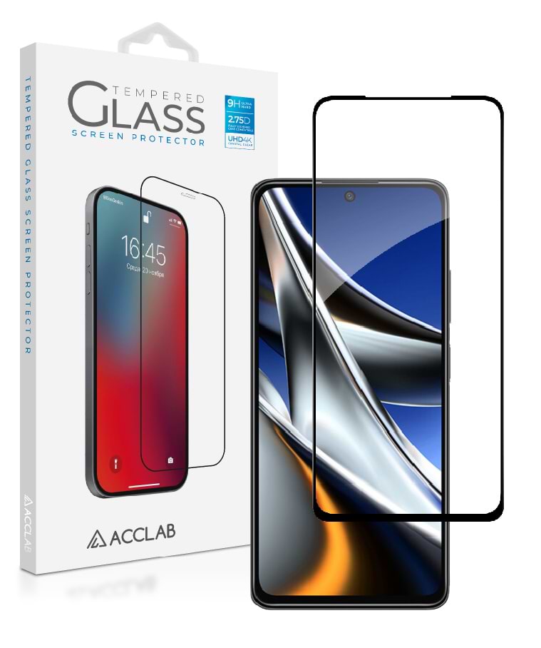 Защитное стекло для смартфона ACCLAB Full Glue for Xiaomi Poco X4 Pro 5G Black (1283126535215)