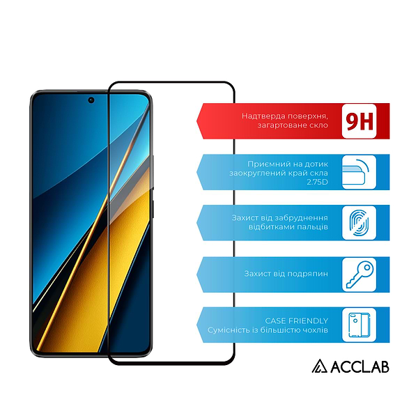 Фото - Захисне скло для смартфону ACCLAB Full Glue for Xiaomi Poco X6 (1283126588655)