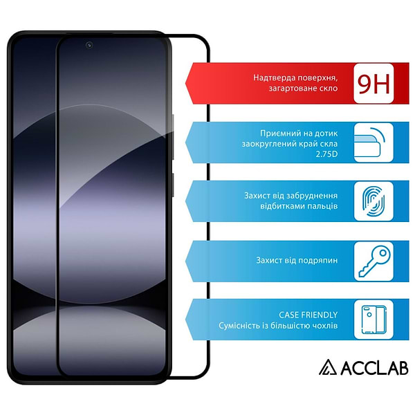 Фото - Захисне скло для смартфону ACCLAB Full Glue for Xiaomi Redmi Note 14 4G Black (1283126607233)