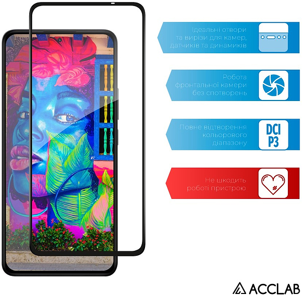 Фото - Захисне скло для смартфону ACCLAB 9H for Xiaomi Redmi Note 14 5G Black (1283126607264)