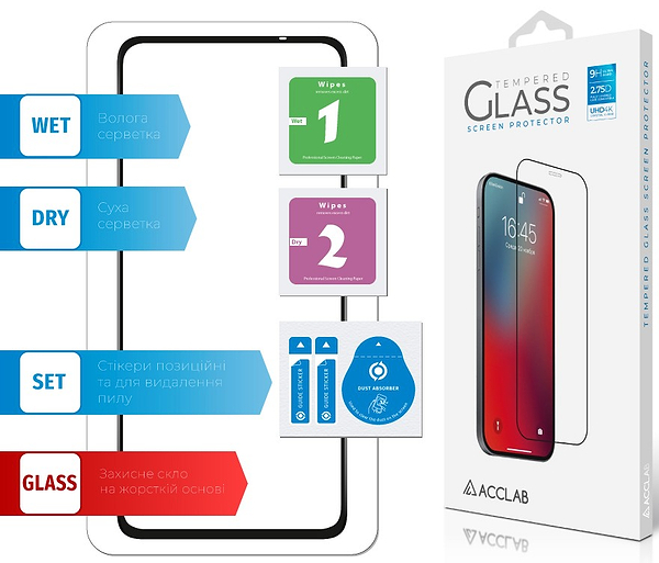 Фото - Захисне скло для смартфону ACCLAB 9H for Xiaomi Redmi Note 14 5G Black (1283126607264)