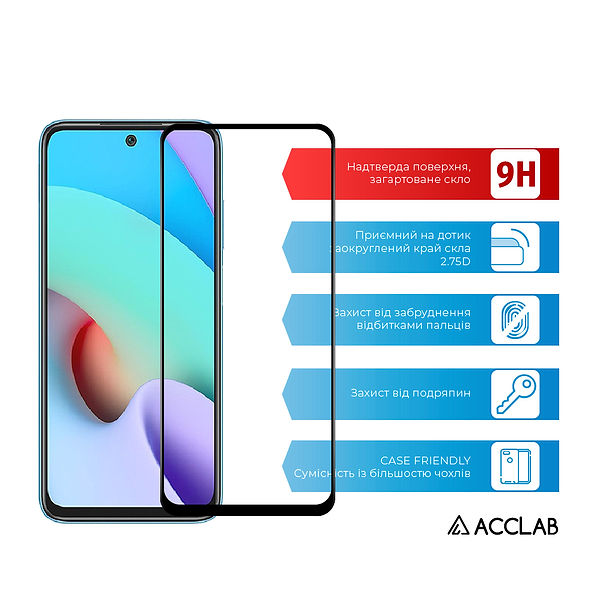 Фото - Захисне скло для смартфону ACCLAB Full Glue for Xiaomi Redmi 10 (1283126517426)