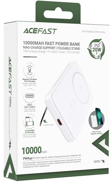 Фото - Батарея мобильная AceFast Magnetic Wireless 10000mAh 20W PD (6974316282617)