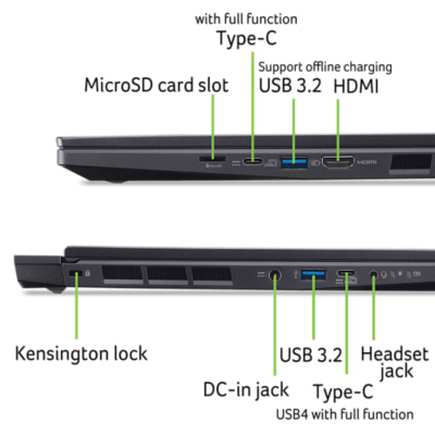 Фото - Ноутбук игровой Acer Nitro 14 AN14-41 (NH.QSREU.004) Obsidian Black