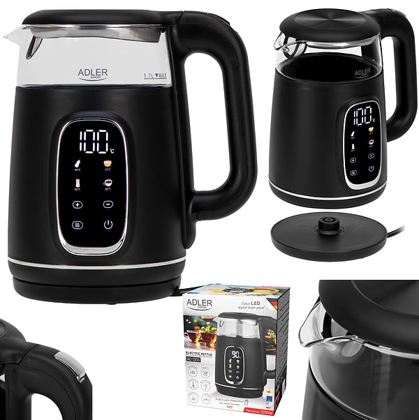 Фото - Электрический чайник Adler AD 1305 Black Silver