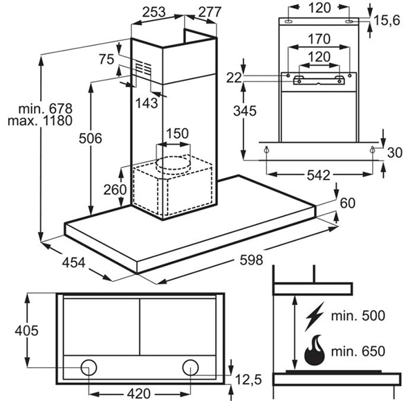 Фото - Вытяжка декоративная AEG DBE5660HB