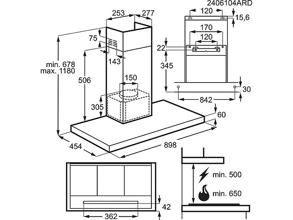 Фото - Вытяжка декоративная AEG NDB6791HB