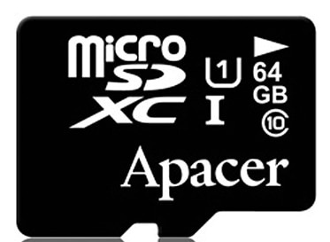 Фото - Карта пам'яті Apacer microSDXC 64GB UHS-I U1+adapter (AP64GMCSX10U1-R)