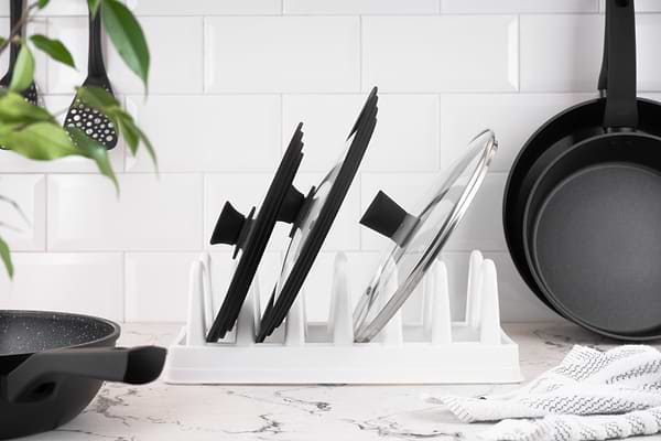 Фото - Підставка для кухонного приладдя Ardesto для кришок 35x15.2x11.7 White (AR4035L)