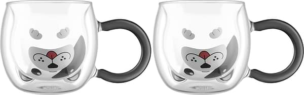 Фото - Набір чашок з подвійними стінками Ardesto Animals 280 мл 2 шт. (AR2628BD)