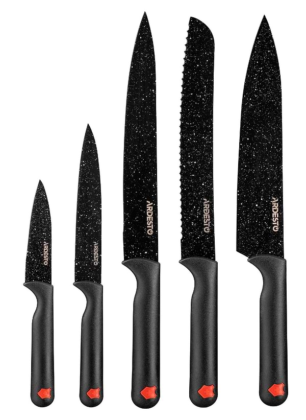 Фото - Набор ножей Ardesto Black Mars  5 пр. (AR2105BR)
