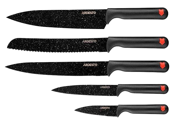 Фото - Набор ножей Ardesto Black Mars  5 пр. (AR2105BR)