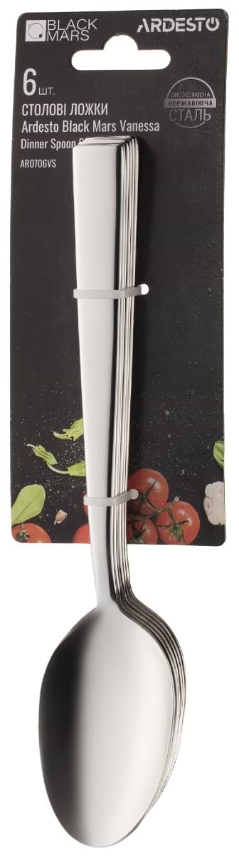 Фото - Набор ложек столовых Ardesto Black Mars Vanessa 6 пр. (AR0706VS)