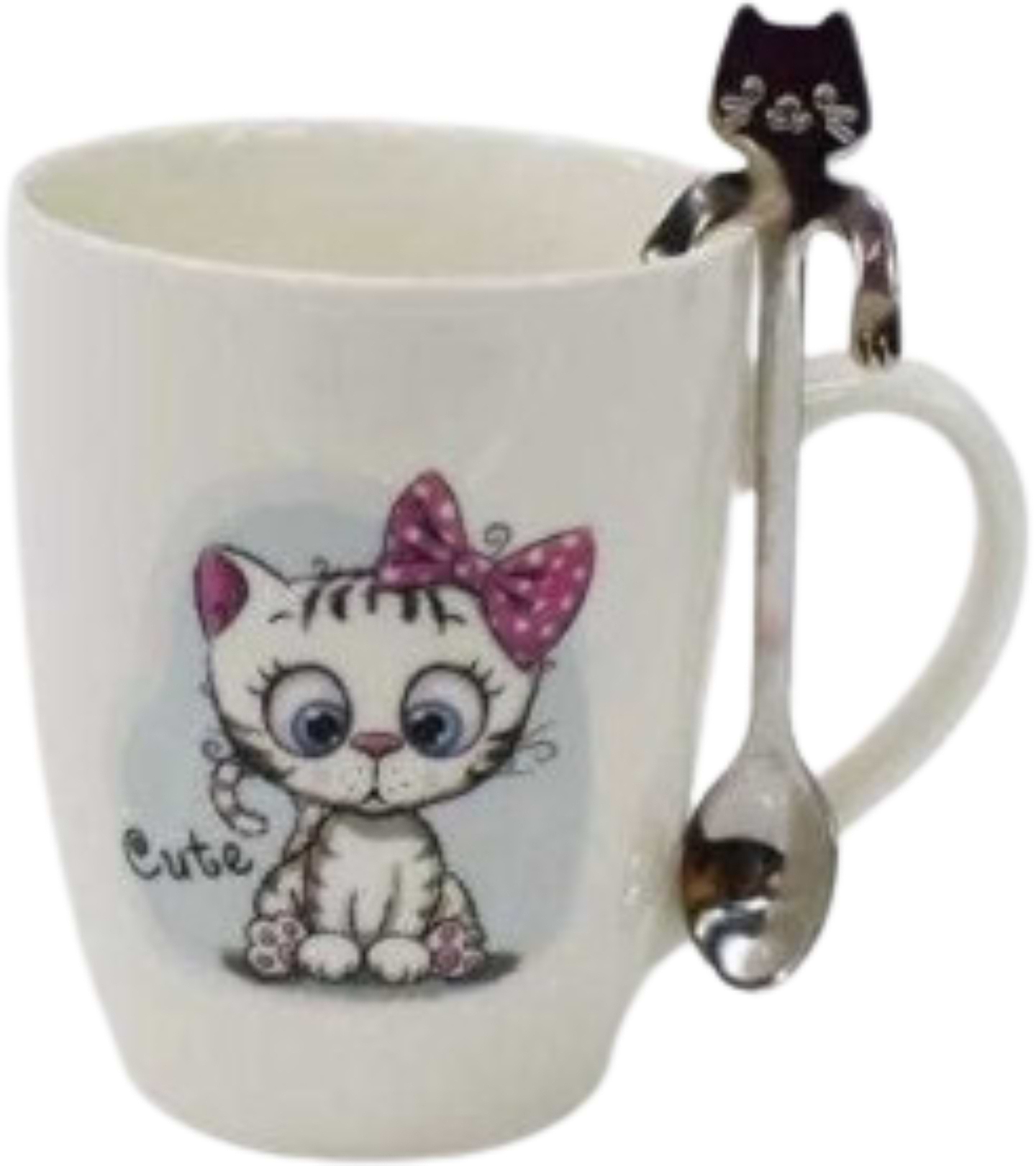 Купити Чашка Ardesto Cute 320 мл з ложкою (AR3040BS) - Фото 1 Чашка Ardesto Cute 320 мл з ложкою (AR3040BS) - Фото 1