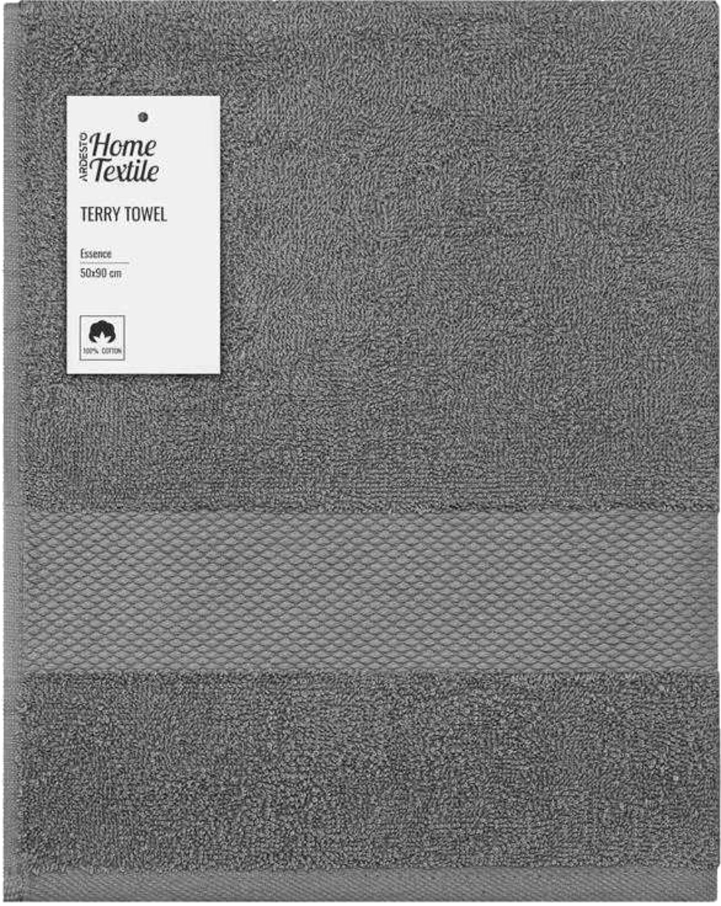 Рушник для обличчя Ardesto махровий Essence сірий темний 50х90 см (ART2250DG)