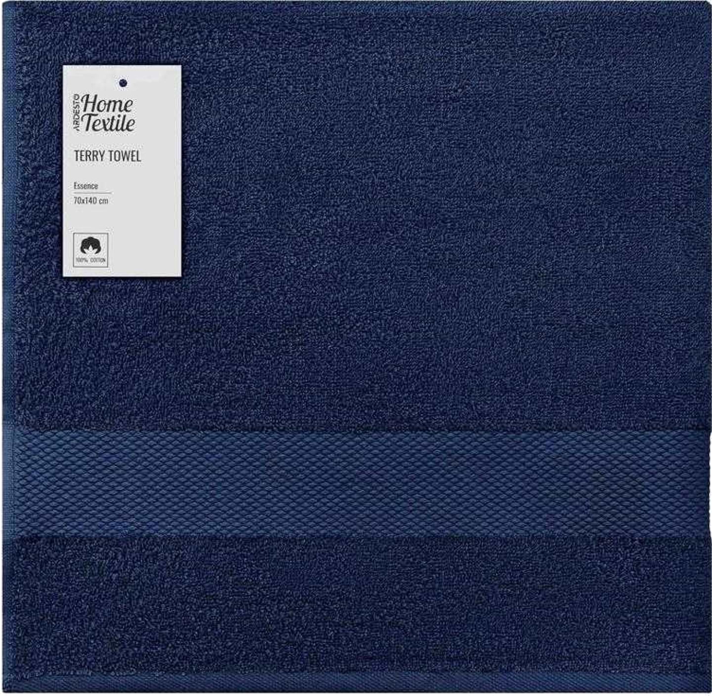 Полотенце банное Ardesto махровое Essence синий темный 70х140 см (ART2270NA)