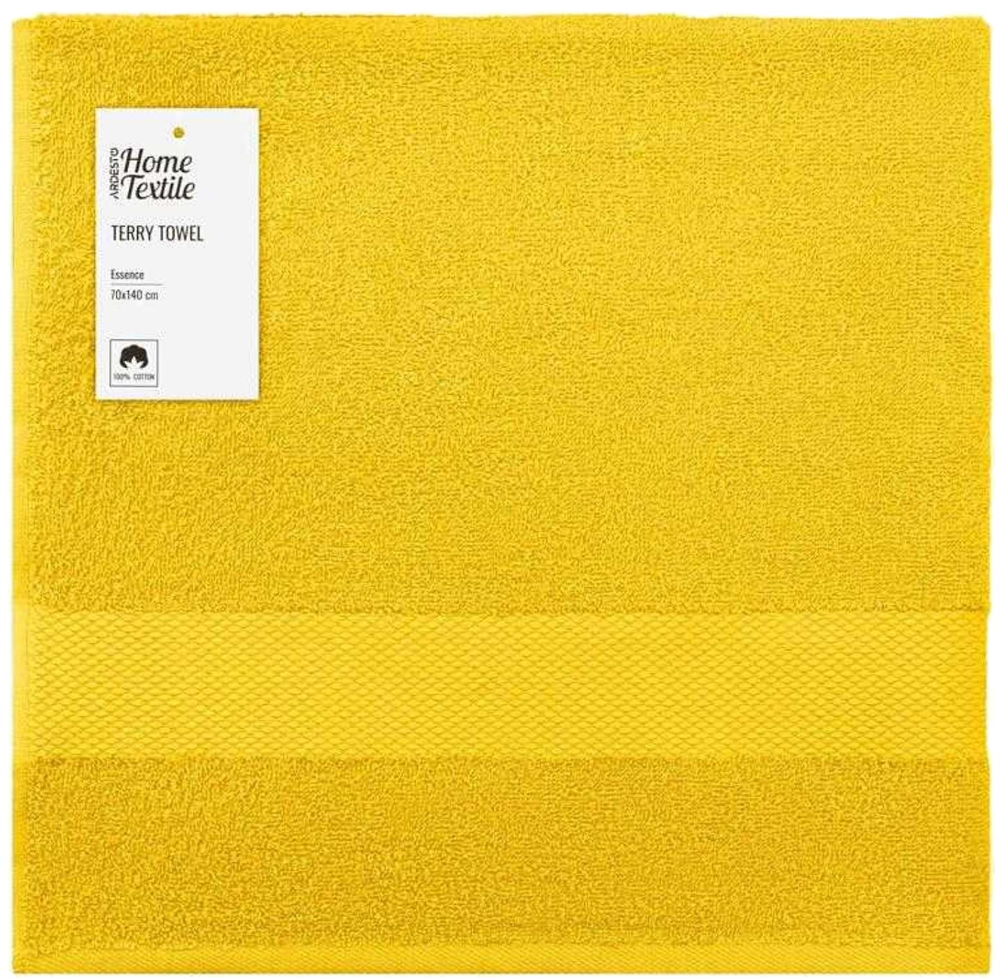 Рушник банний Ardesto махровий Essence жовтий 70х140 см (ART2270YE) - Фото 1