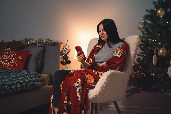Фото - Плед полуторний Ardesto Flannel 160х200 см різдвяні коргі (ART0119PB)