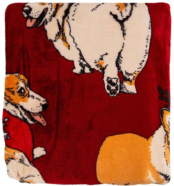 Фото - Плед полуторний Ardesto Flannel 160х200 см різдвяні коргі (ART0119PB)