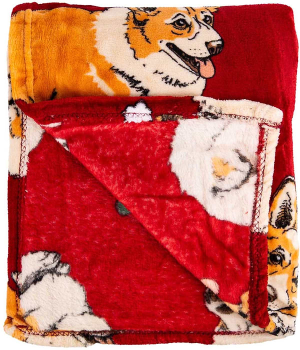 Фото - Плед полуторний Ardesto Flannel 160х200 см різдвяні коргі (ART0119PB)
