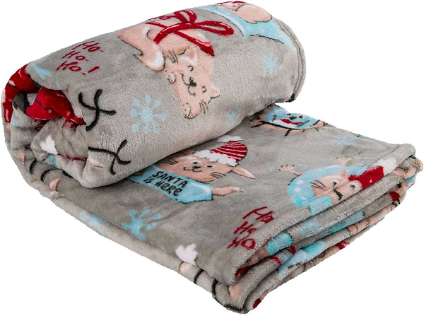 Фото - Плед полуторний Ardesto Flannel 160х200 см різдвяні котики (ART0120PB)