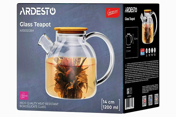 Фото - Чайник заварювальний Ardesto Gemini 1200 мл (AR3012GBM)