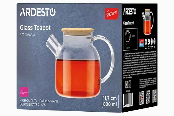 Фото - Чайник заварочный Ardesto Gemini 800 мл (AR3008GBM)