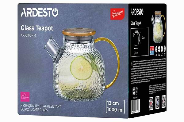 Фото - Чайник заварювальний Ardesto Gemini Dew 1000 мл (AR3010GHM)
