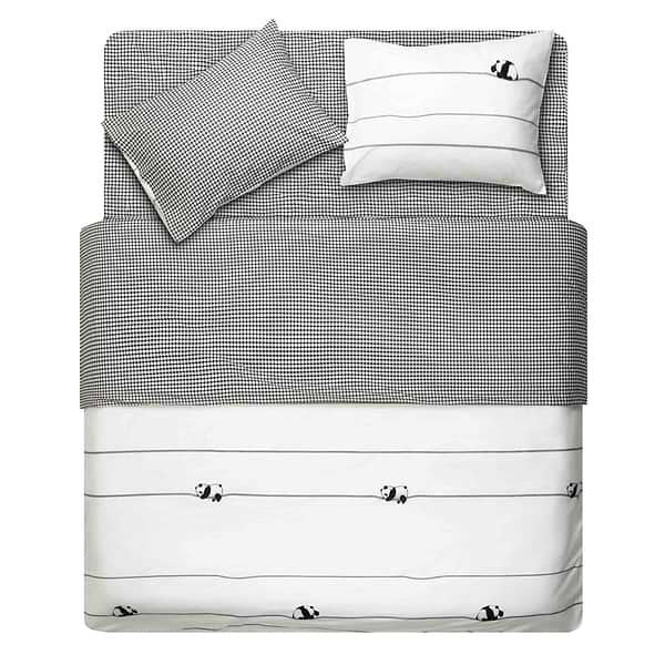 Фото - Комплект постельного белья Ardesto Gloria 160х220 см панды, клетка (ART1622PW)