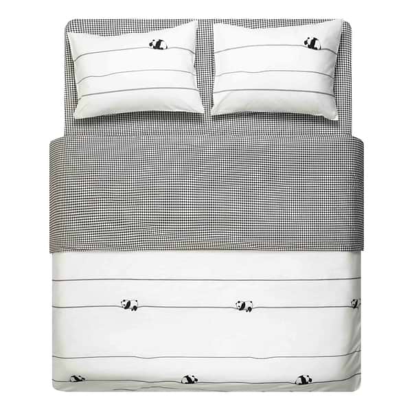 Фото - Комплект постельного белья Ardesto Gloria 160х220 см панды, клетка (ART1622PW)
